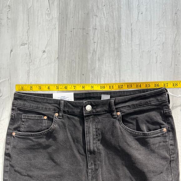 H&M &Denim Black Straight High Waist Ankle Length Cotton Denim Jeans Goth Emo 12 - Picture 7 of 9